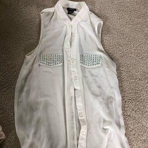 Sheer white collared blouse